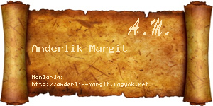 Anderlik Margit névjegykártya